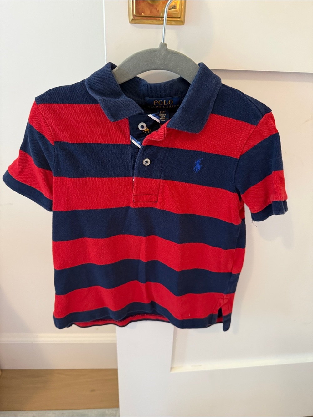 Polo by Ralph Lauren Red & Navy Striped Polo Shirt